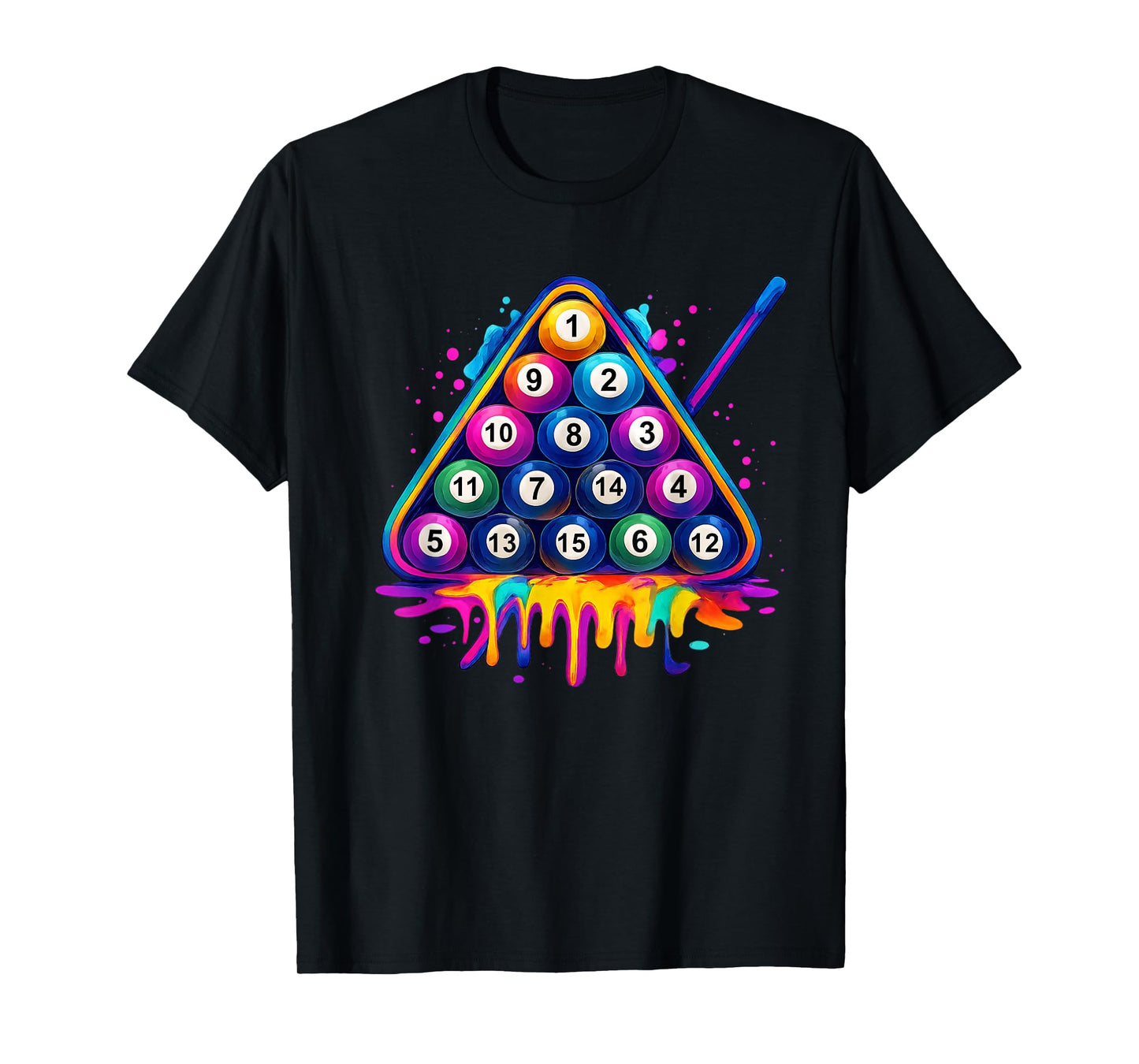 Dripping Billiard 8 Balls Pool Player Billiards Men Women T-Shirt