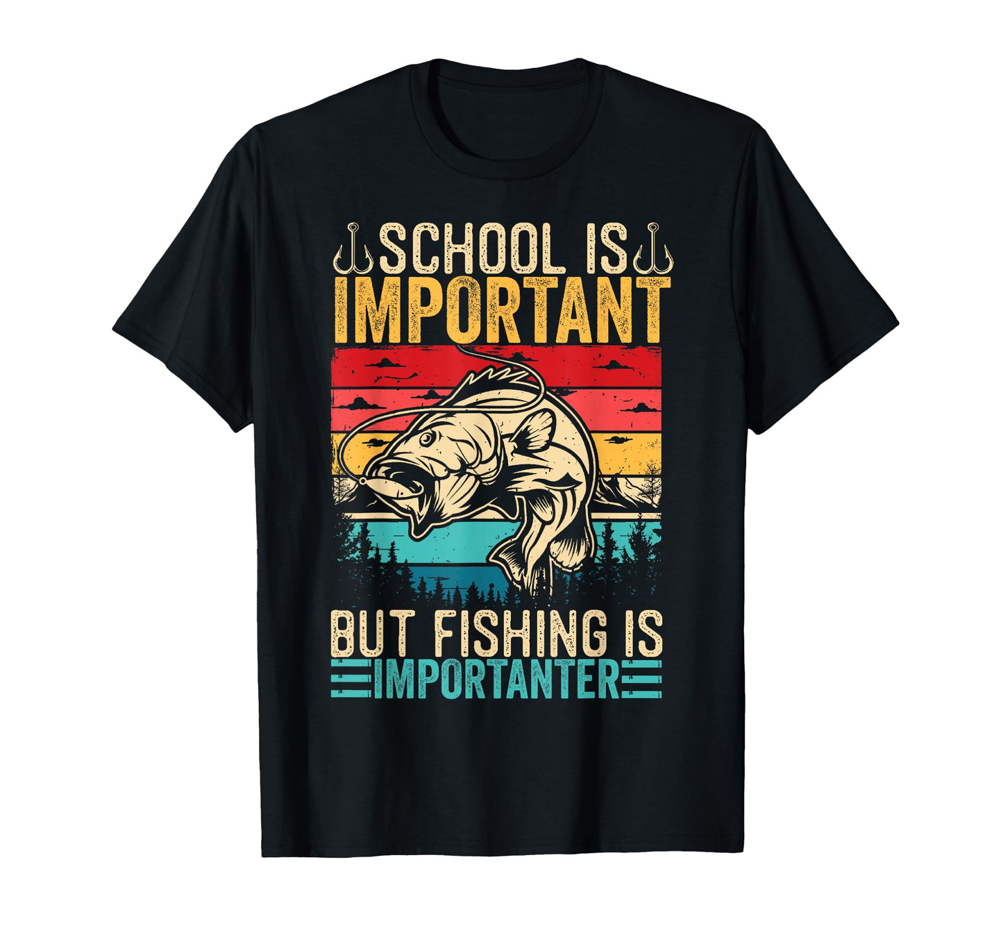 School is Important But Fishing is Importanter Fish Bass Men T-Shirt
