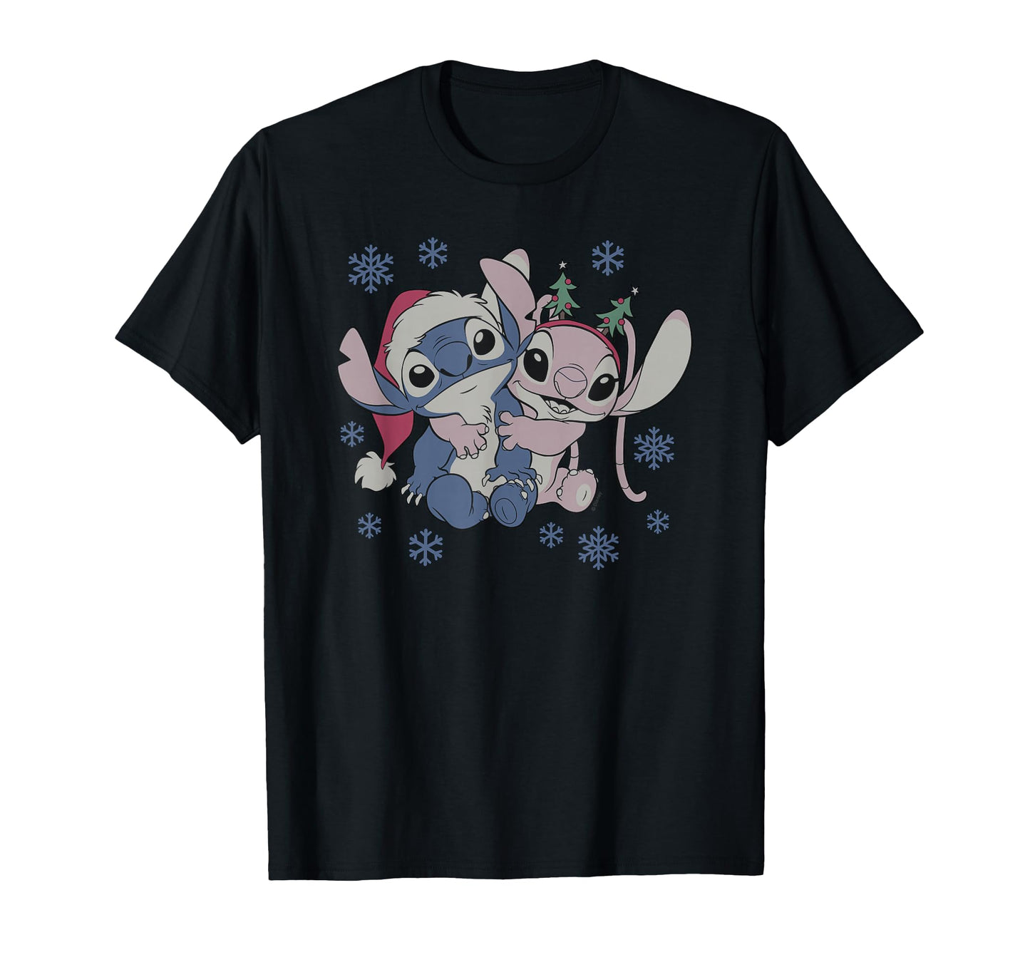 Disney Lilo & Stitch Christmas Angel and Stitch Winter Love T-Shirt