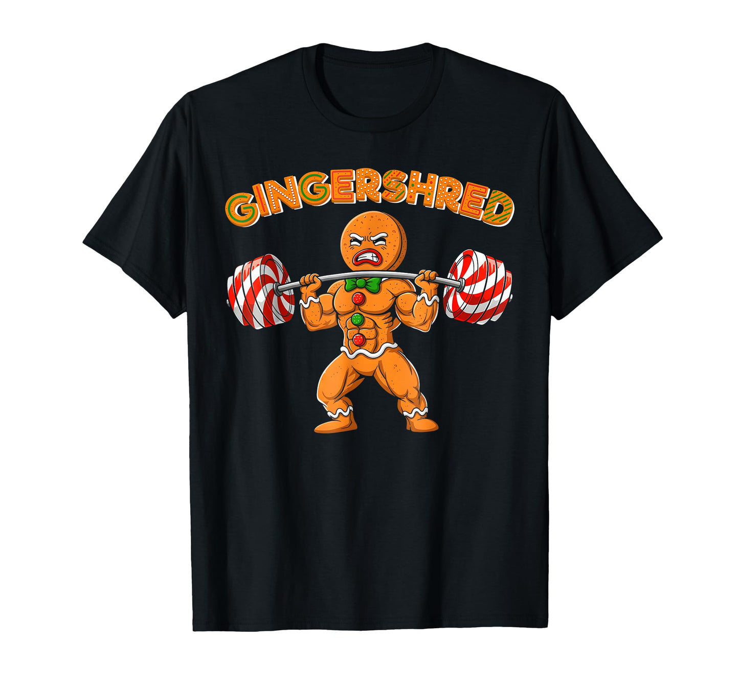 Gingershred Funny Gingerbread Man Gym Bodybuilding T-Shirt