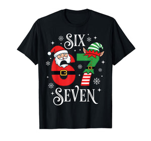 Funny Six Seven 67 Meme 6 7 Elf Santa Christmas Pajamas Kids T-Shirt