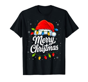 Merry Christmas Red Santa hat and Lights T-Shirt