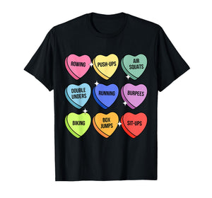 Gym Workout Candy Heart Valentine's Fitness Weightlifting T-Shirt
