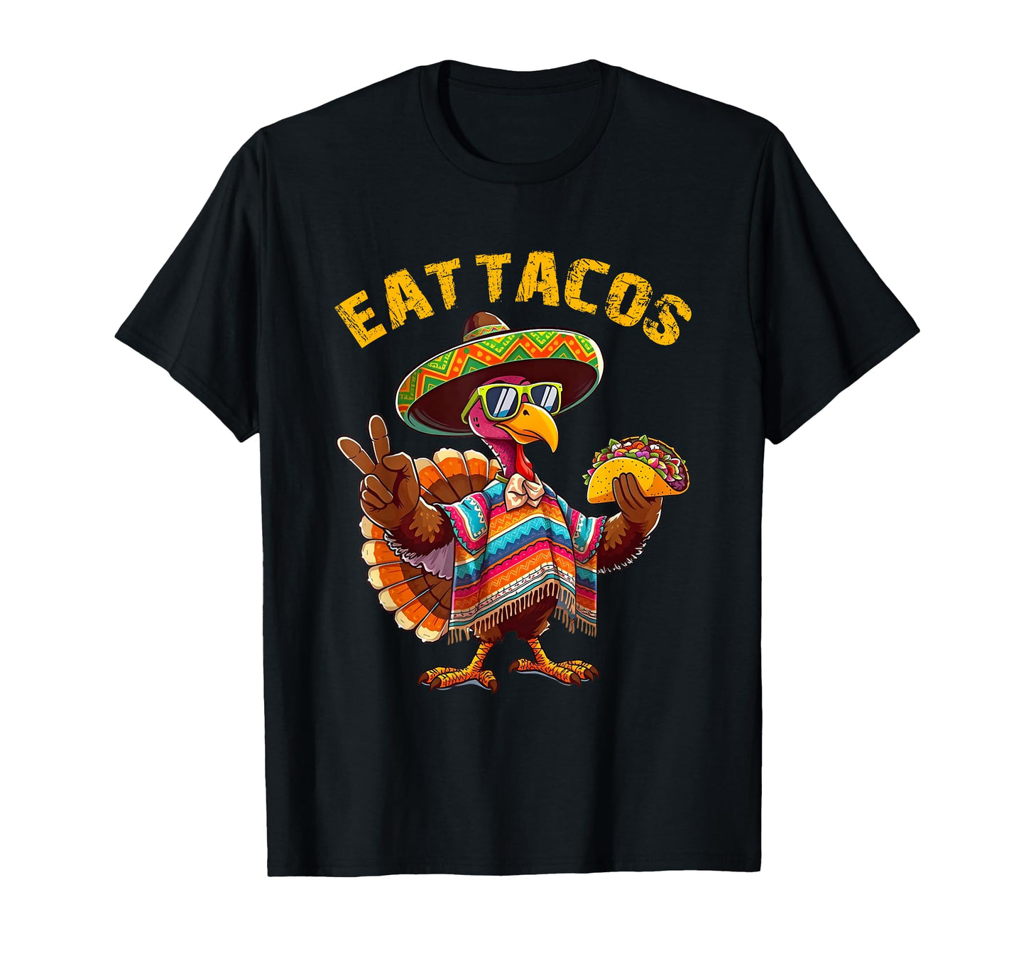 Thanksgiving Day Turkey Eat Tacos Mexican Turkey Boys Kids T-Shirt