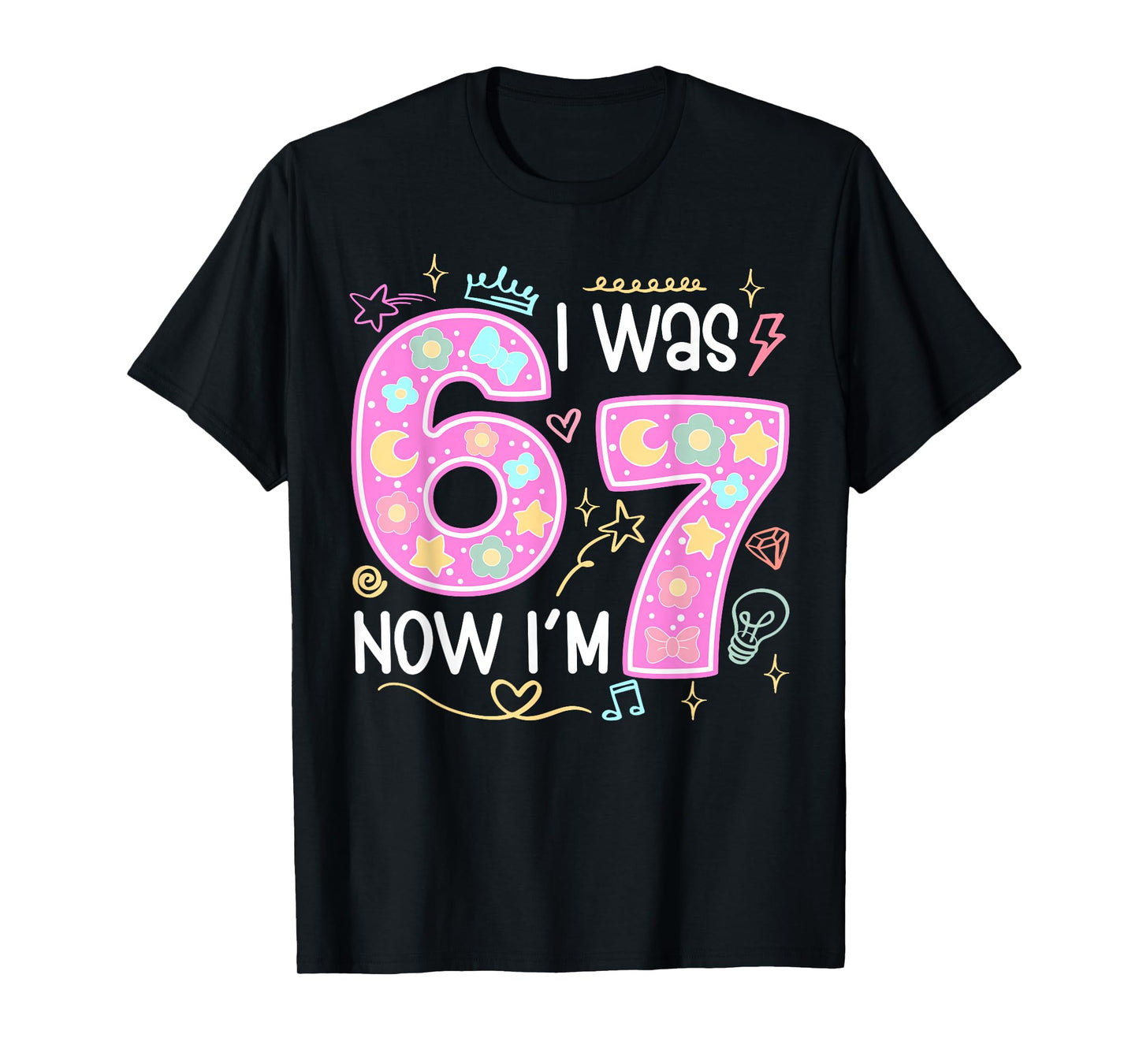 Funny 7 Year Old Birthday I was 6 Now I'm 7 Meme Tee T-Shirt