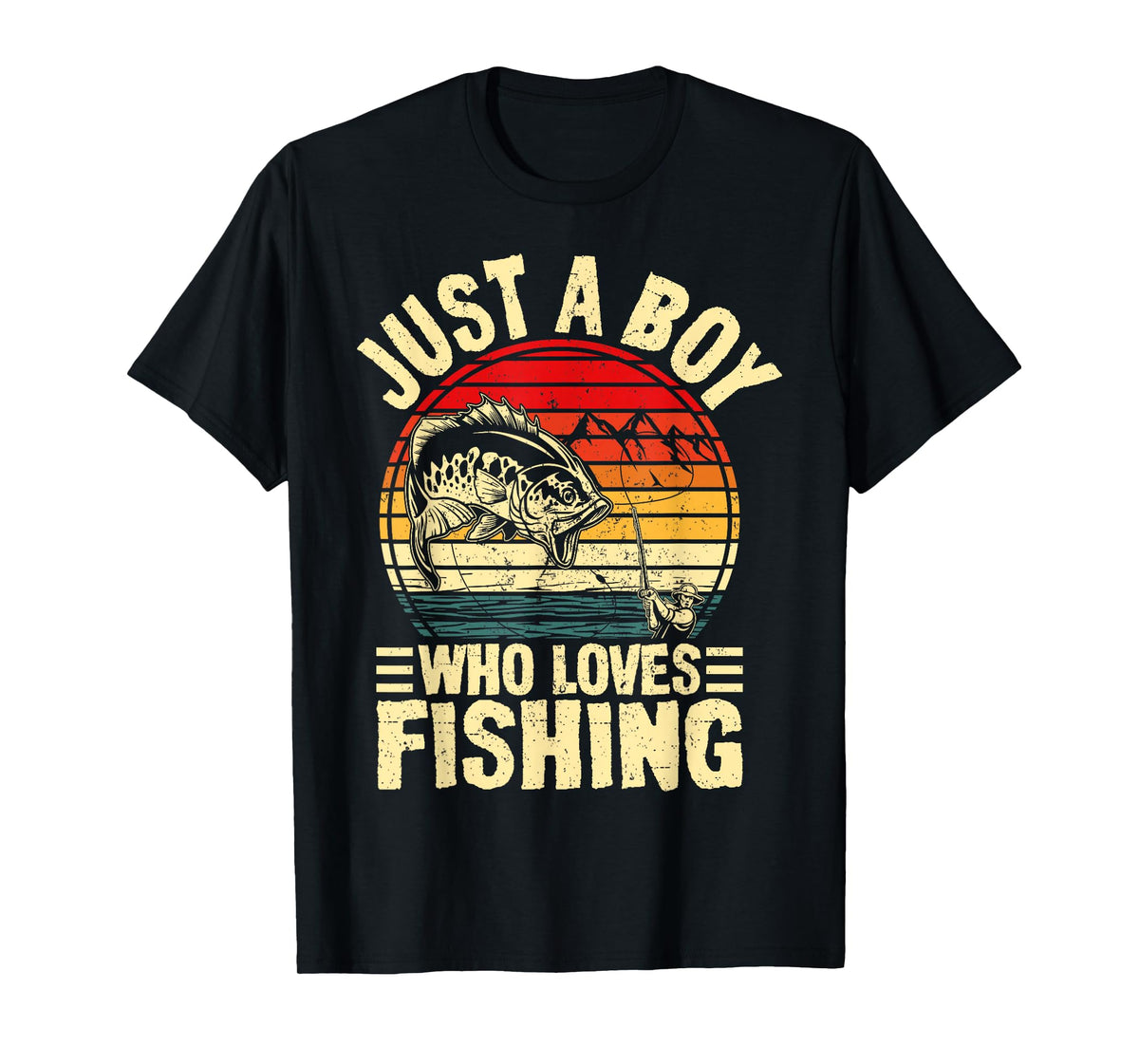 Funny Fishing Jokes Boys Fisherman Bass Fish Vintage T-Shirt