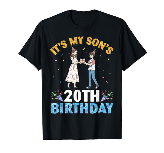 It's My Son's 20th Birthday Happy 20 Years Old Boy with Mom T-Shirt