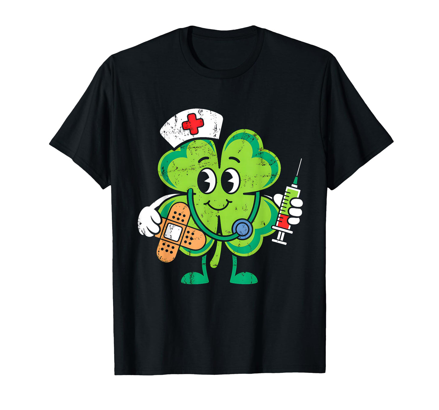 St Patricks Day Shamrock Nurse Saint Paddys Scrub Top Women T-Shirt