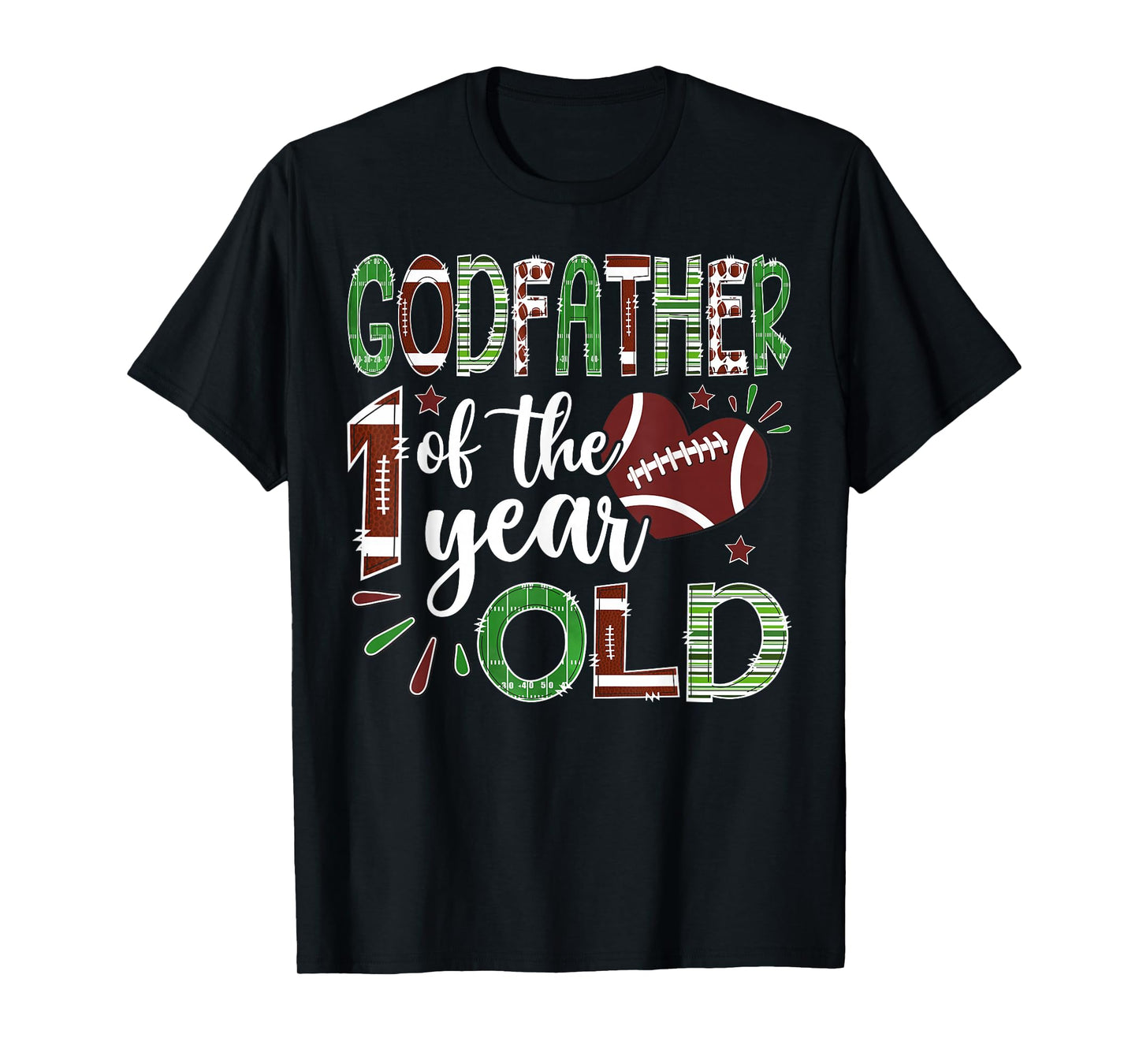 Godfather of The 1 Year Old Football First Birthday Boy T-Shirt