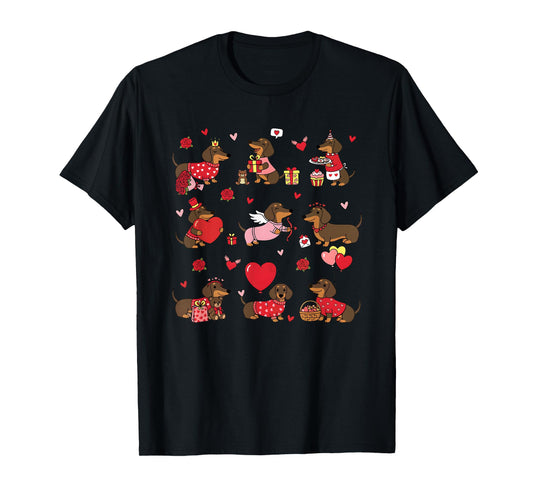Dachshund Valentines Cute Dog Wiener Dog Love T-Shirt