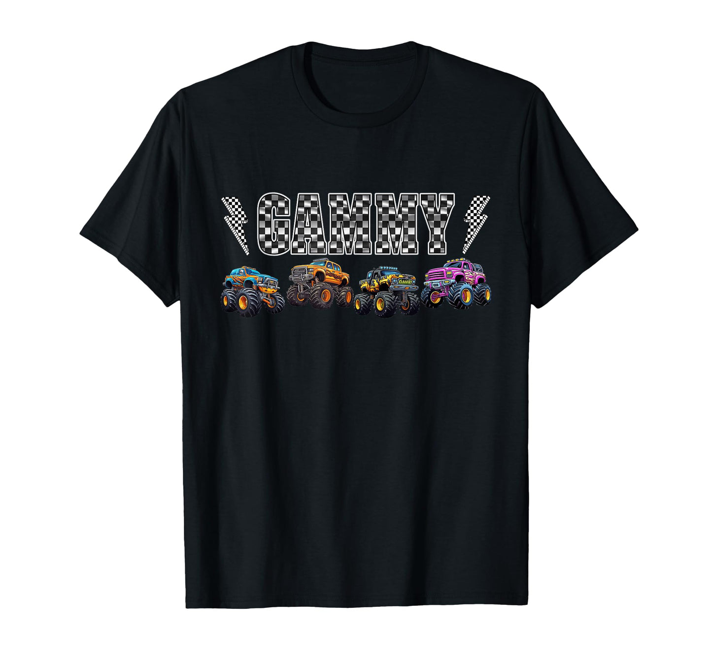 Gammy Retro Monster Truck Family Crew Birthday Matching T-Shirt