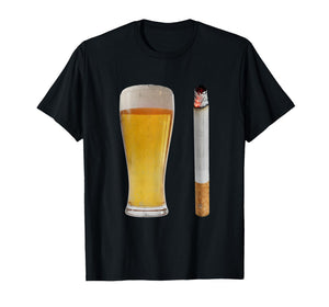 Beer & Cigarette Lover Day Drinking Dad Smoking Beer Lover T-Shirt