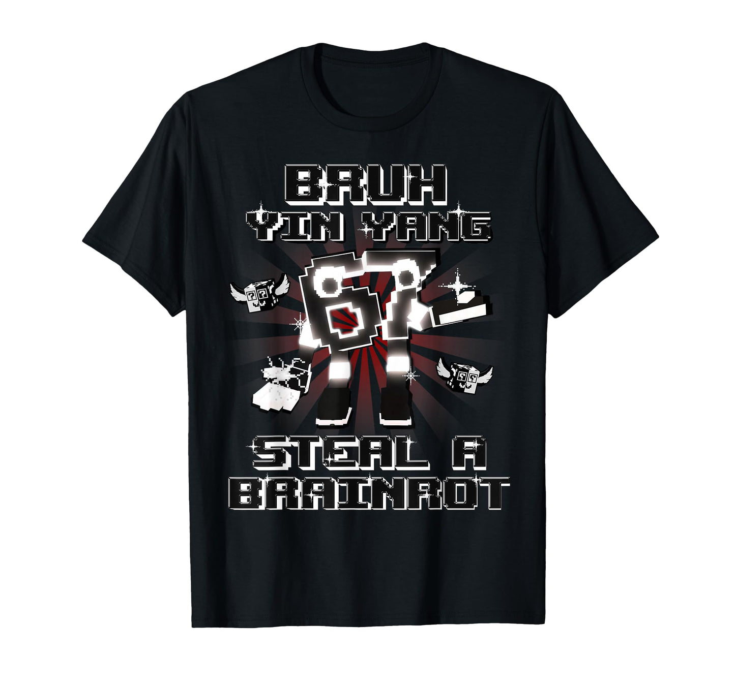 Bruh Yin Yang 67 Six Seven 6-7 Funny Brainrot for Boys Kids T-Shirt
