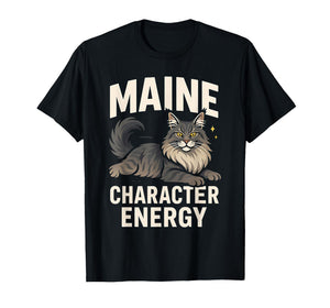 Maine Chrachter Funny Maine Coon Cat Pun for Cat Lovers T-Shirt