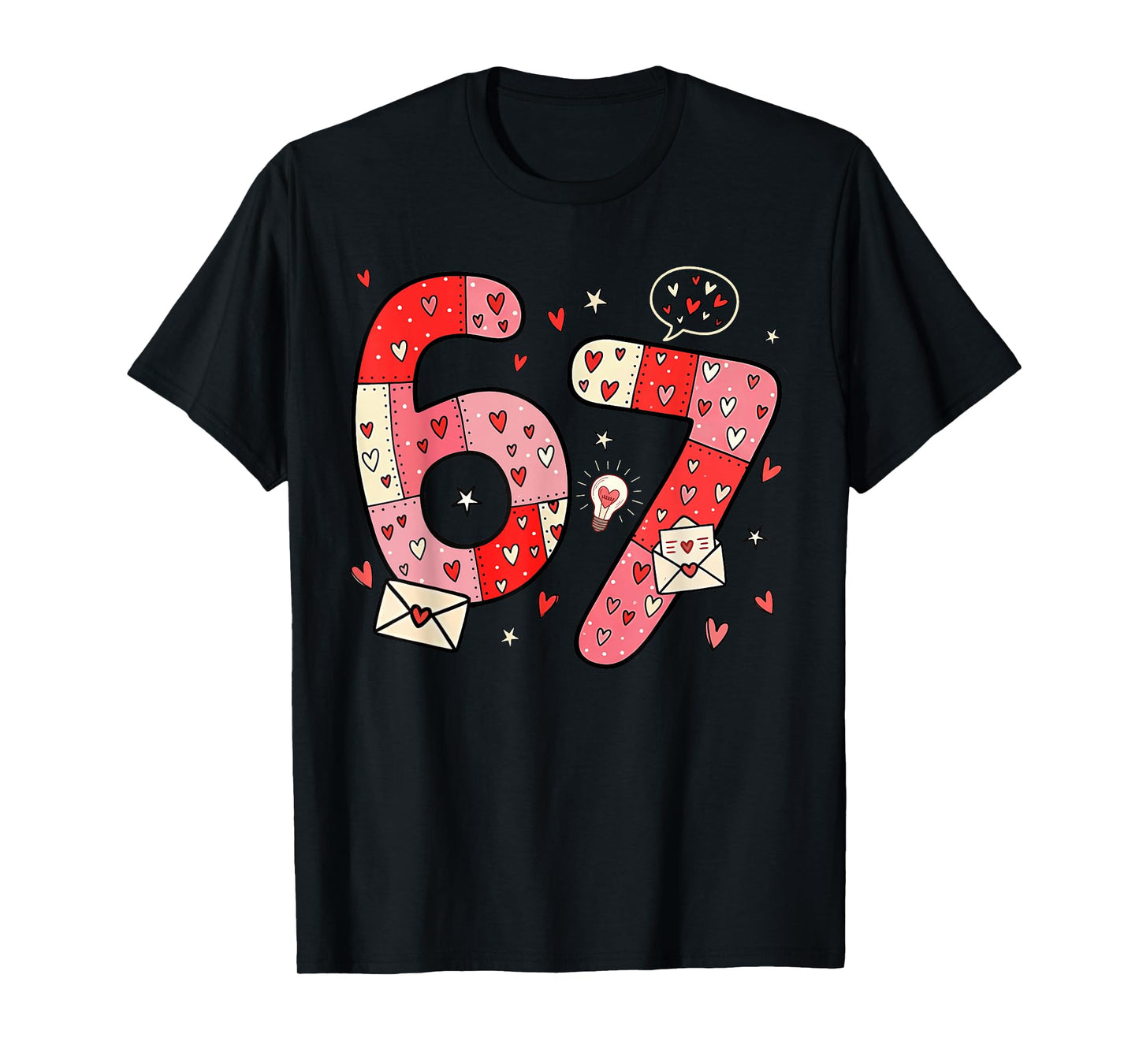 Six Seven 67 Meme Cool Valentine’s for Teens Boys Girls Kids T-Shirt