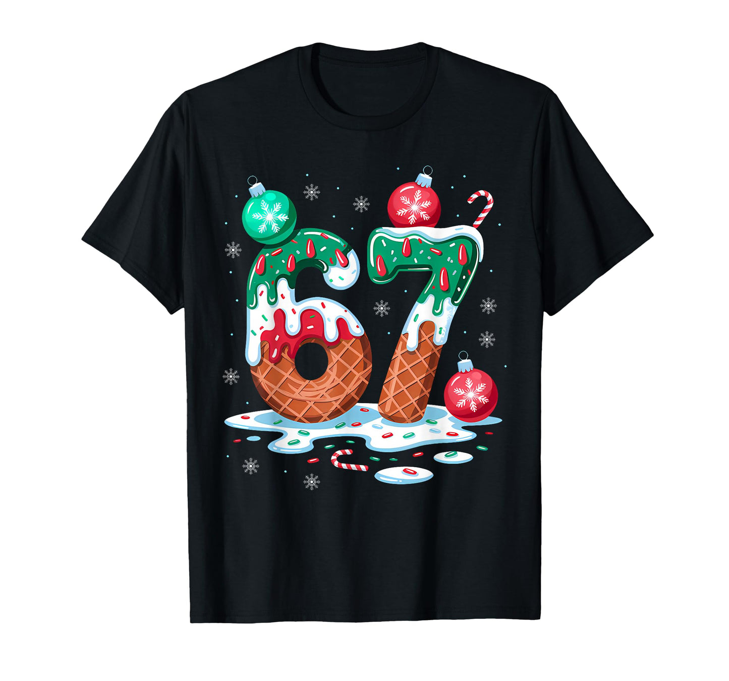 Christmas 67 Ice Cream Drip Meme Six Seven for Everyone T-Shirt