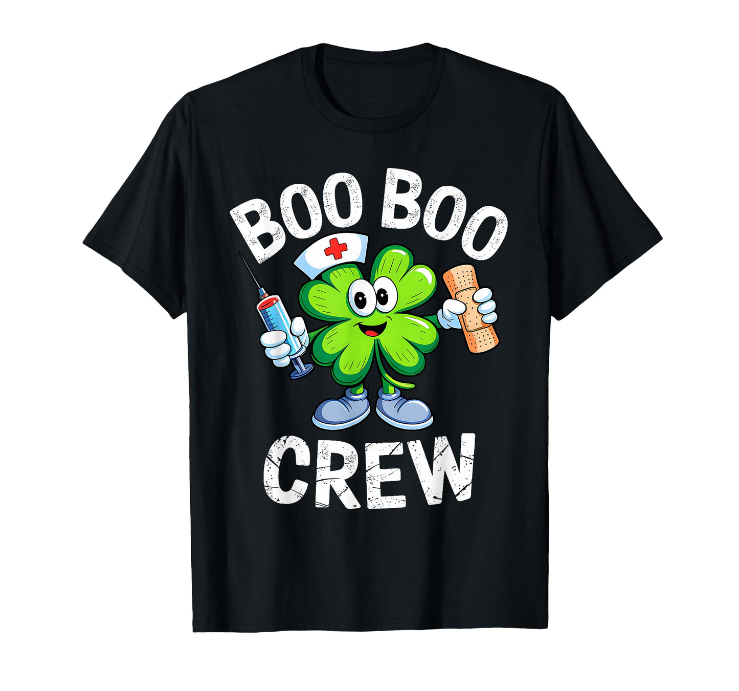 Boo Boo Crew St Patricks Day Nurse Scrub Top Saint Pattys T-Shirt