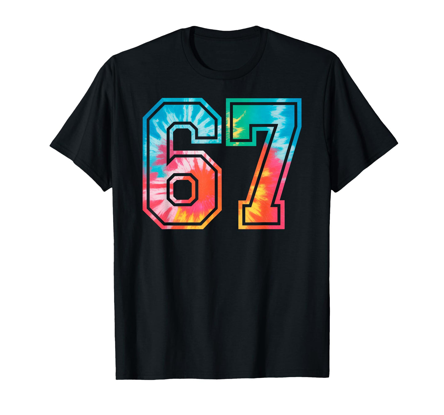 67 Number Meme Funny Six Seven Tie Dye Gen Alpha Slang T-Shirt