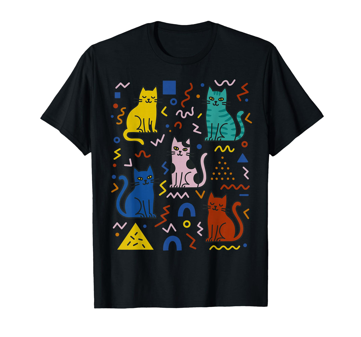 Retro Postmodern Cat Art Cute Modern Graphic T-Shirt