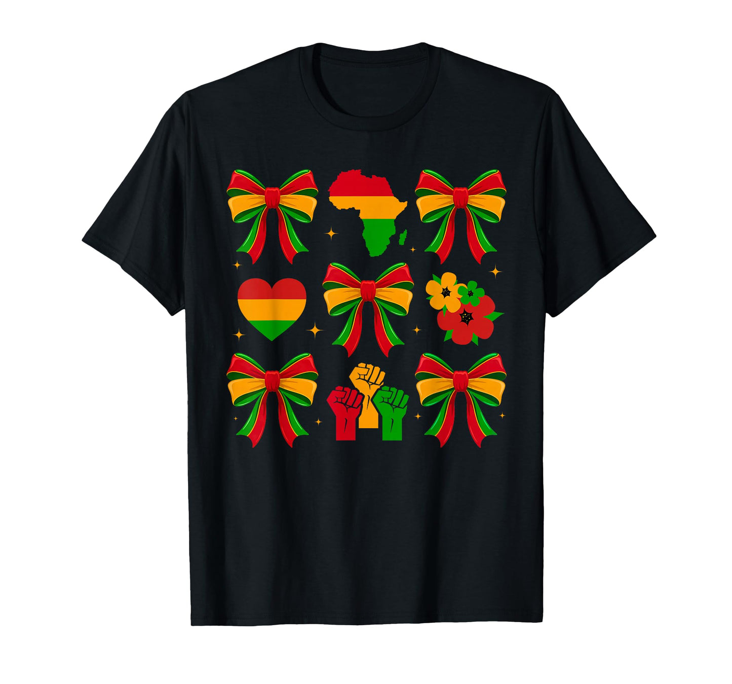 Black History Month Coquette Bow African American Women Girl T-Shirt