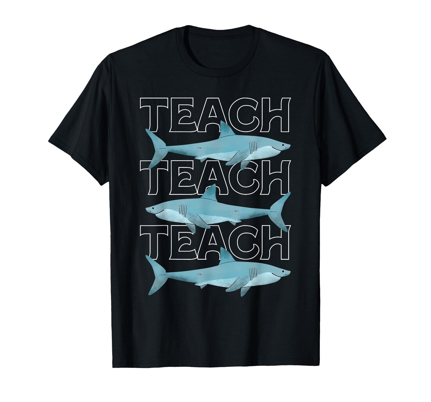 Cute Shark Ocean Animal Science Biology Teacher Summer Vibes T-Shirt