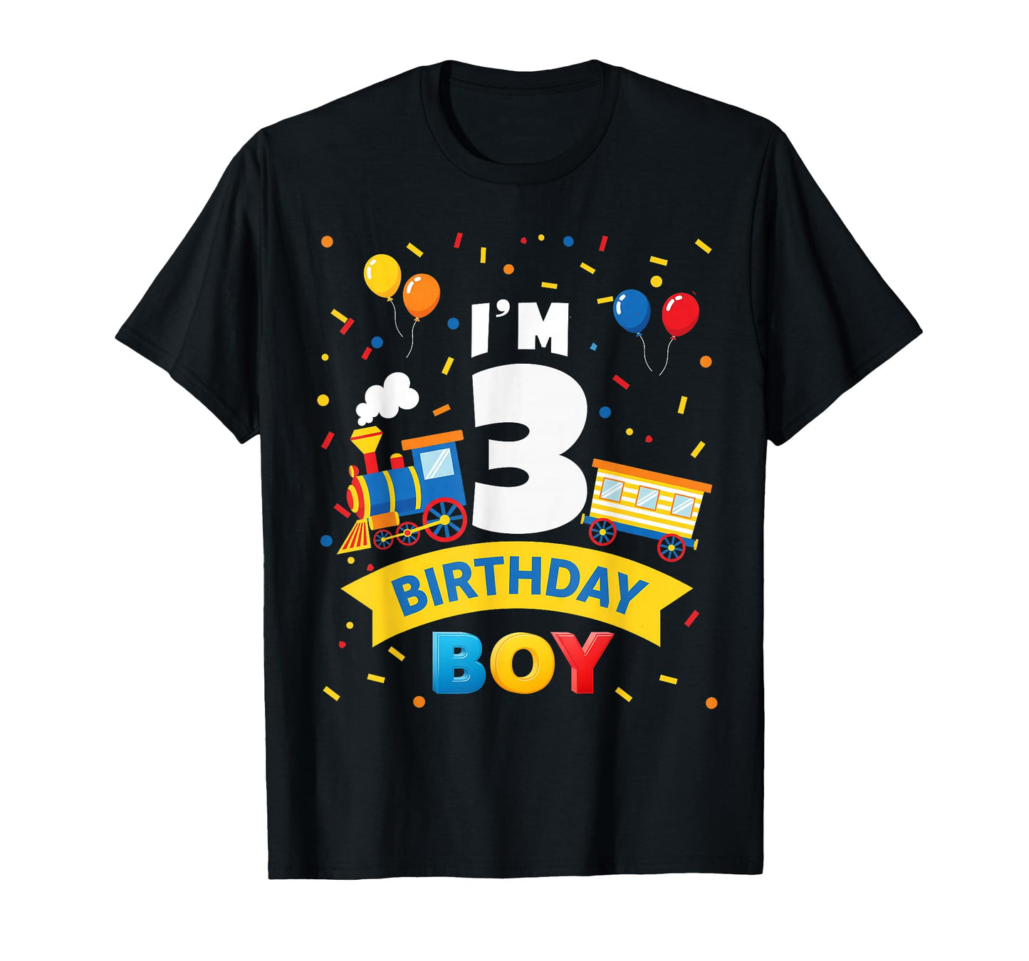 Kids 3rd Birthday Boy Train Three 3 Year Old Birthday Boys T-Shirt