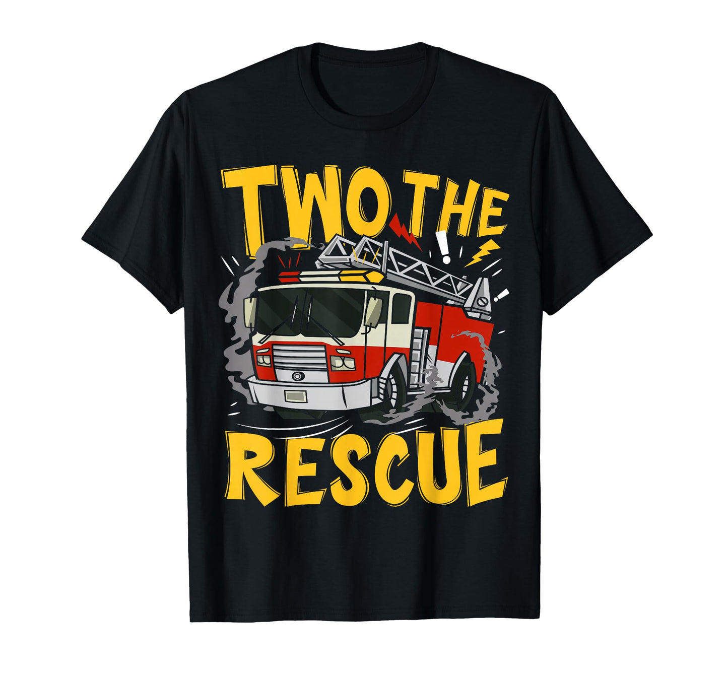 Two The Rescue Firetruck 2 Yr Old boy 2nd Birthday Party T-Shirt
