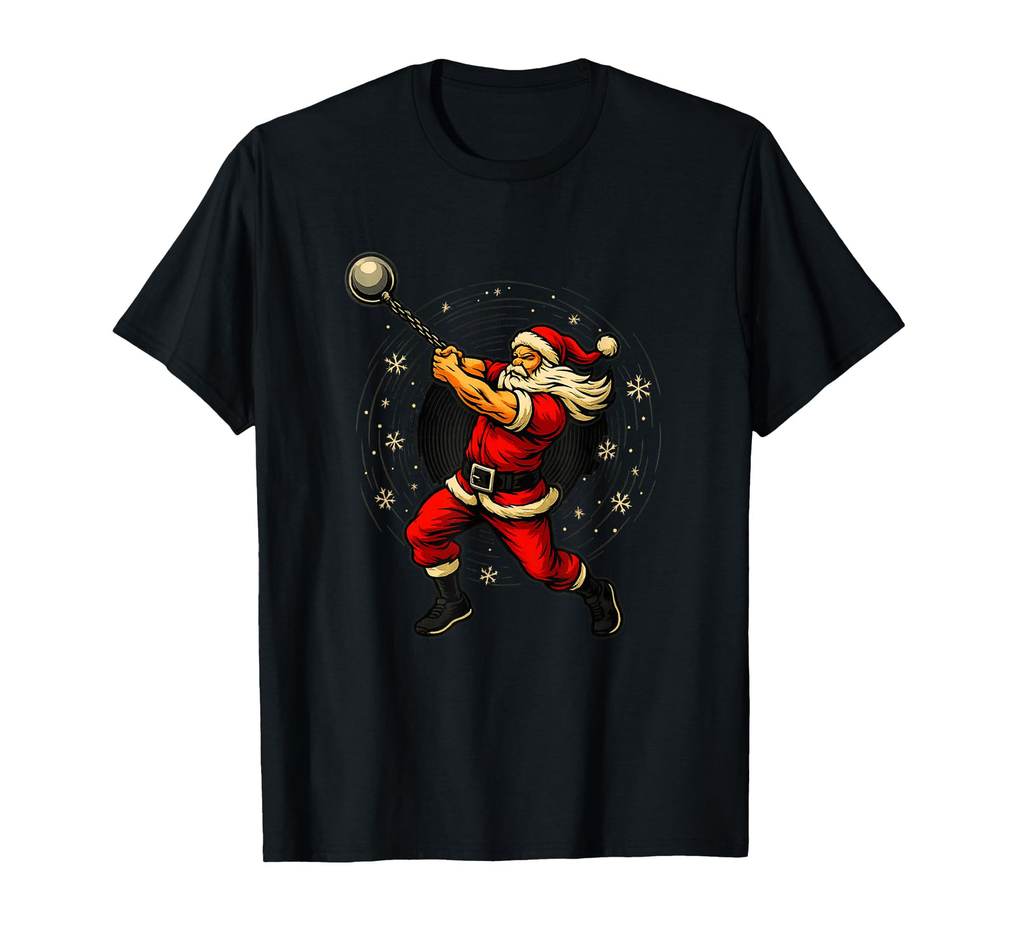 Santa Wrecking Ball Christmas Gym Fitness Humor T-Shirt
