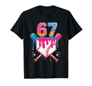 Baseball Drip Number 67 Player Or 67th Birthday T-Shirt
