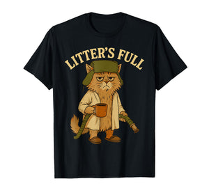 Litter’s Full Funny Cat Lovers Christmas Xmas Grumpy Humor T-Shirt