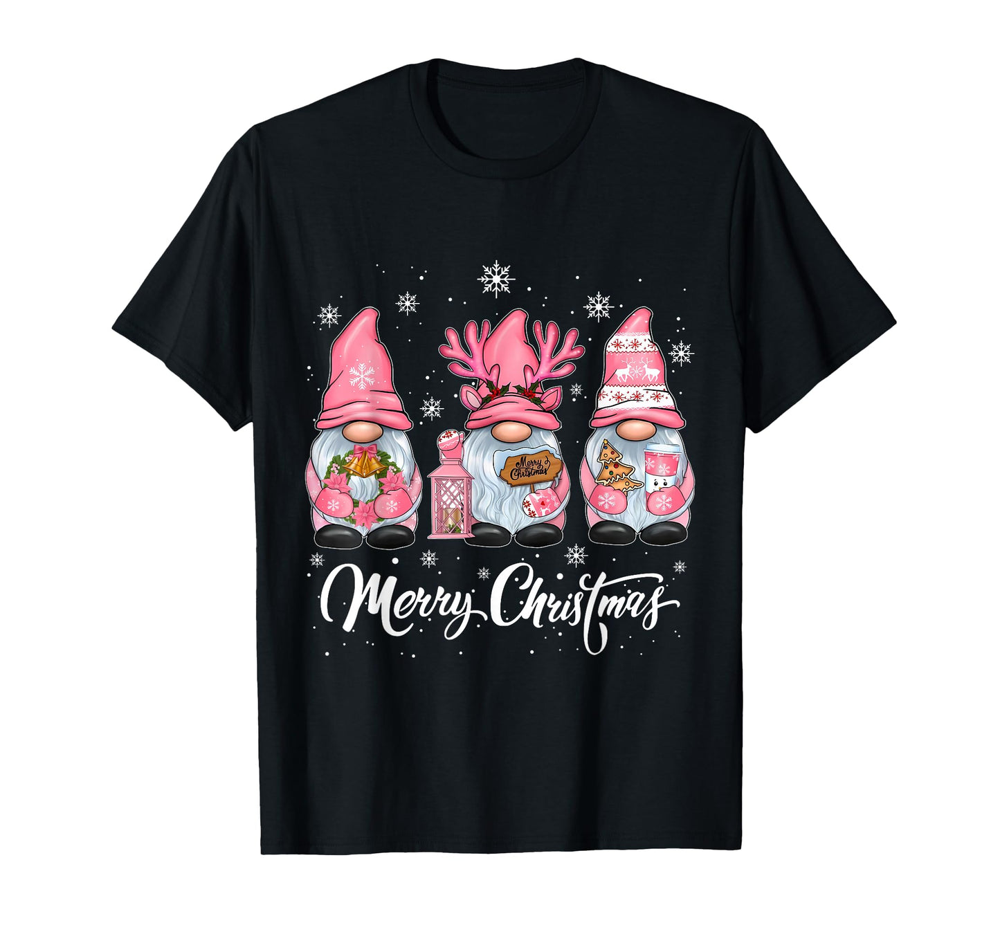 Cute Gnomes Merry Christmas Light Family Gnome Xmas Matching T-Shirt
