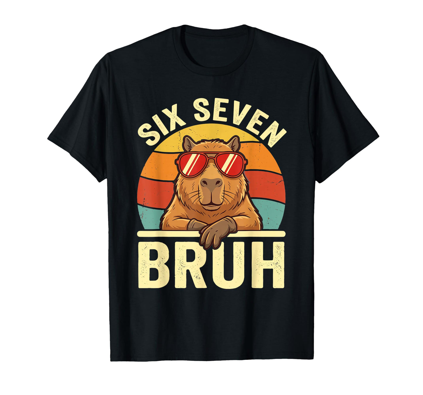Six Seven Bruh 67 Meme Funny Capybara 6 7 T-Shirt