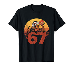 67 Funny Turkey Thanksgiving Gym Fitness Workout Six Seven T-Shirt