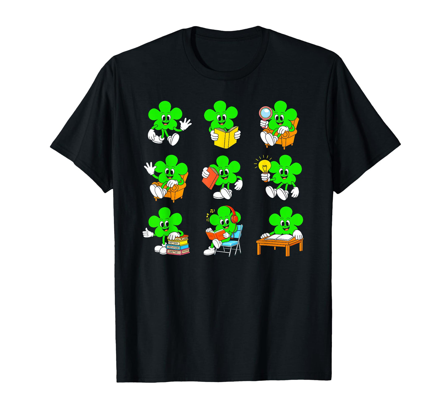 Irish Shamrocks Reading Book St Patricks Day Teacher Kids T-Shirt