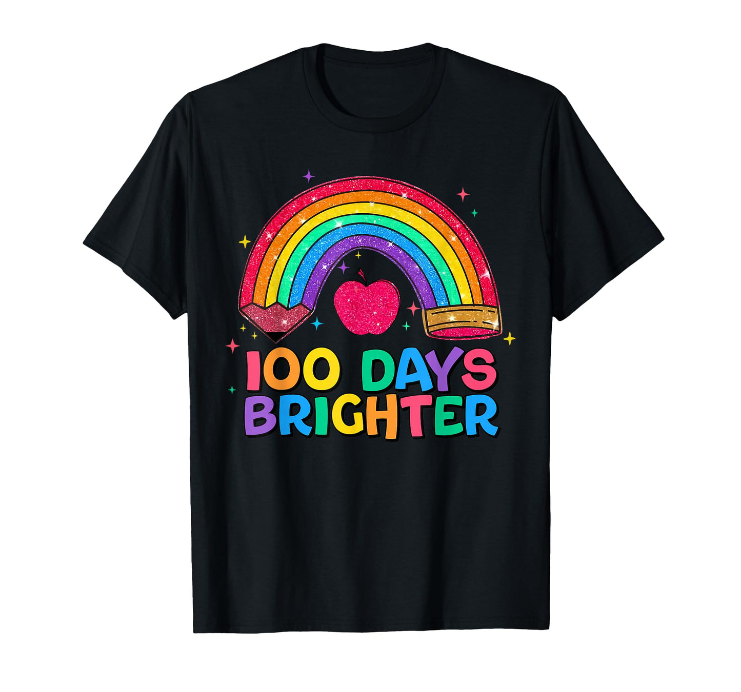 100 Days Brighter Rainbow 100 Days of School Student Teacher T-Shirt