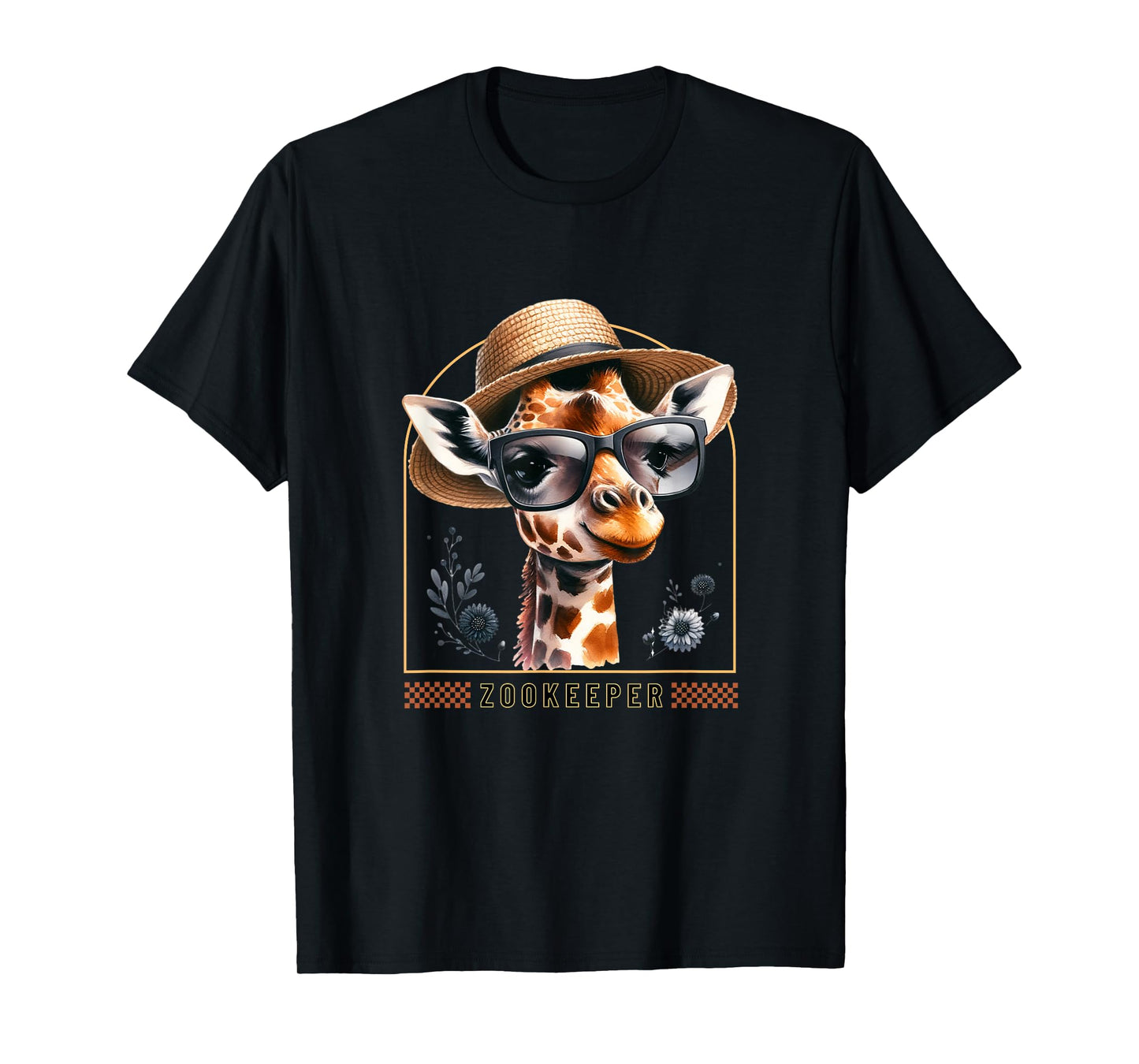 Zookeeper Design Adult Giraffe Safari Zoo keepeer Design T-Shirt