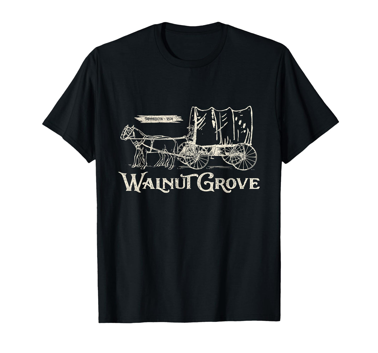 Walnut Grove Minnesota USA est. 1874, Prairie Wagon T-Shirt