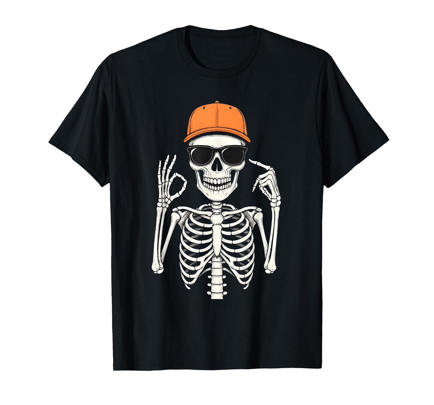 6 7 Meme Skeleton Hand Halloween Funny Six Seven Boy Men Kid T-Shirt