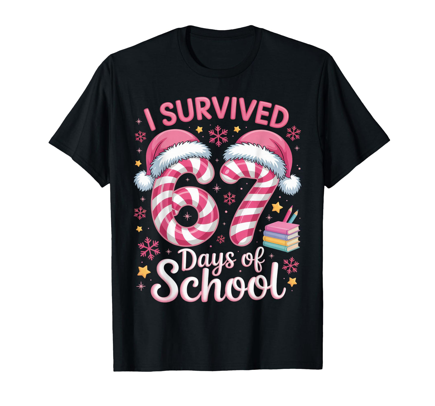 I Survived 67 Days of School Funny Student Winter Holiday T-Shirt