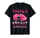 Tackle Breast Cancer Awareness American Football Leopard T-Shirt