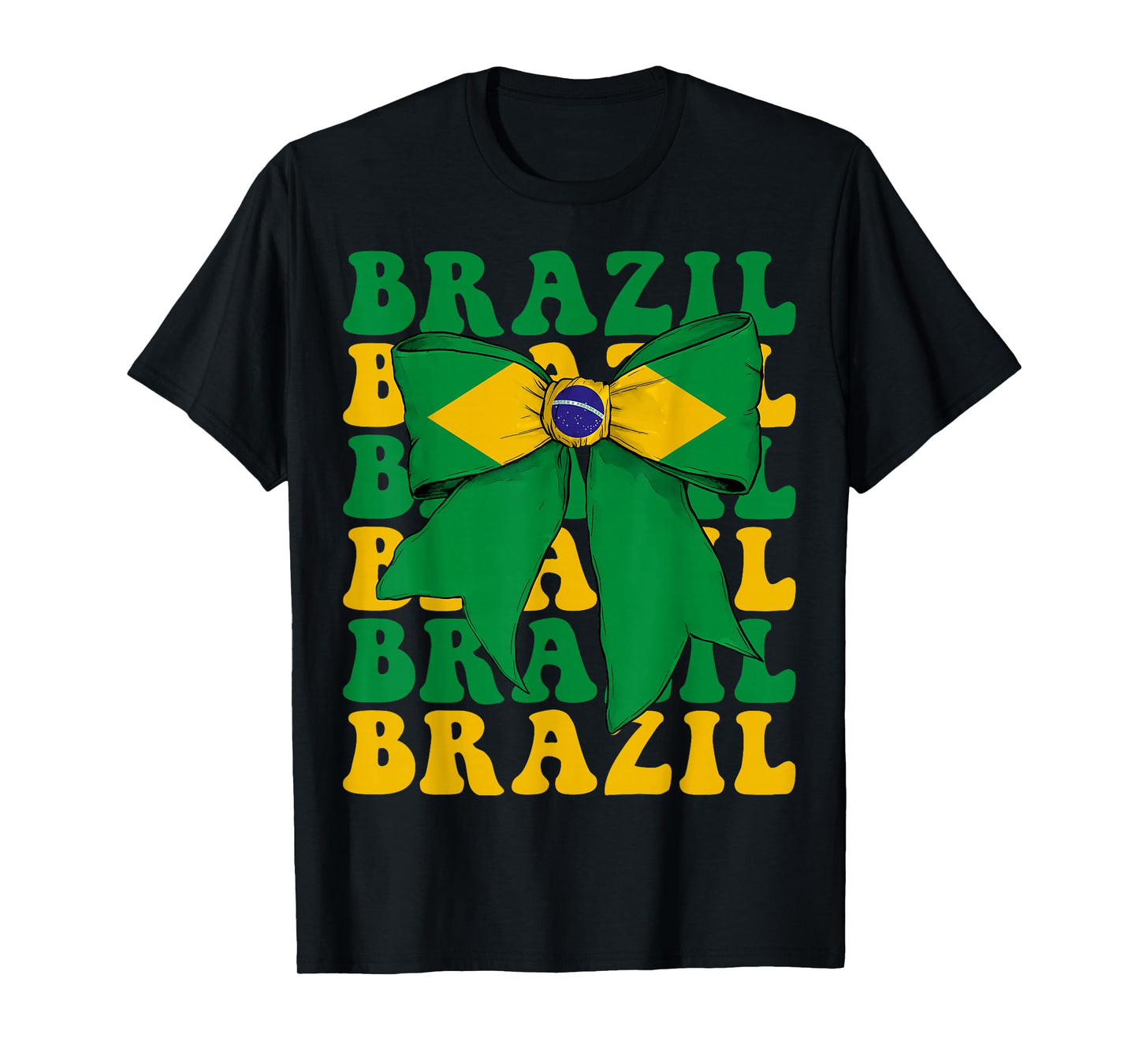Brazil Brazilian Pride Coquette Bow Flag T-Shirt