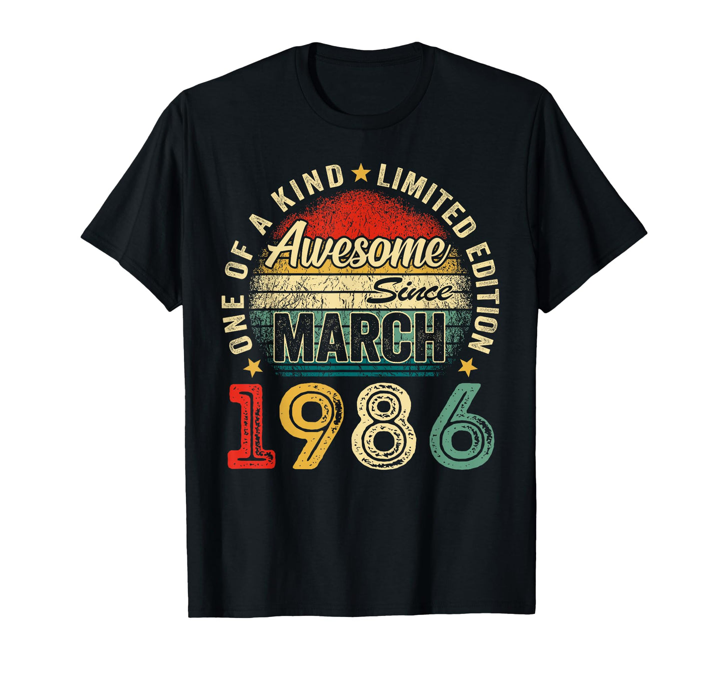 Awesome Since March 1986 Vintage Retro 40th Birthday Men Boy T-Shirt