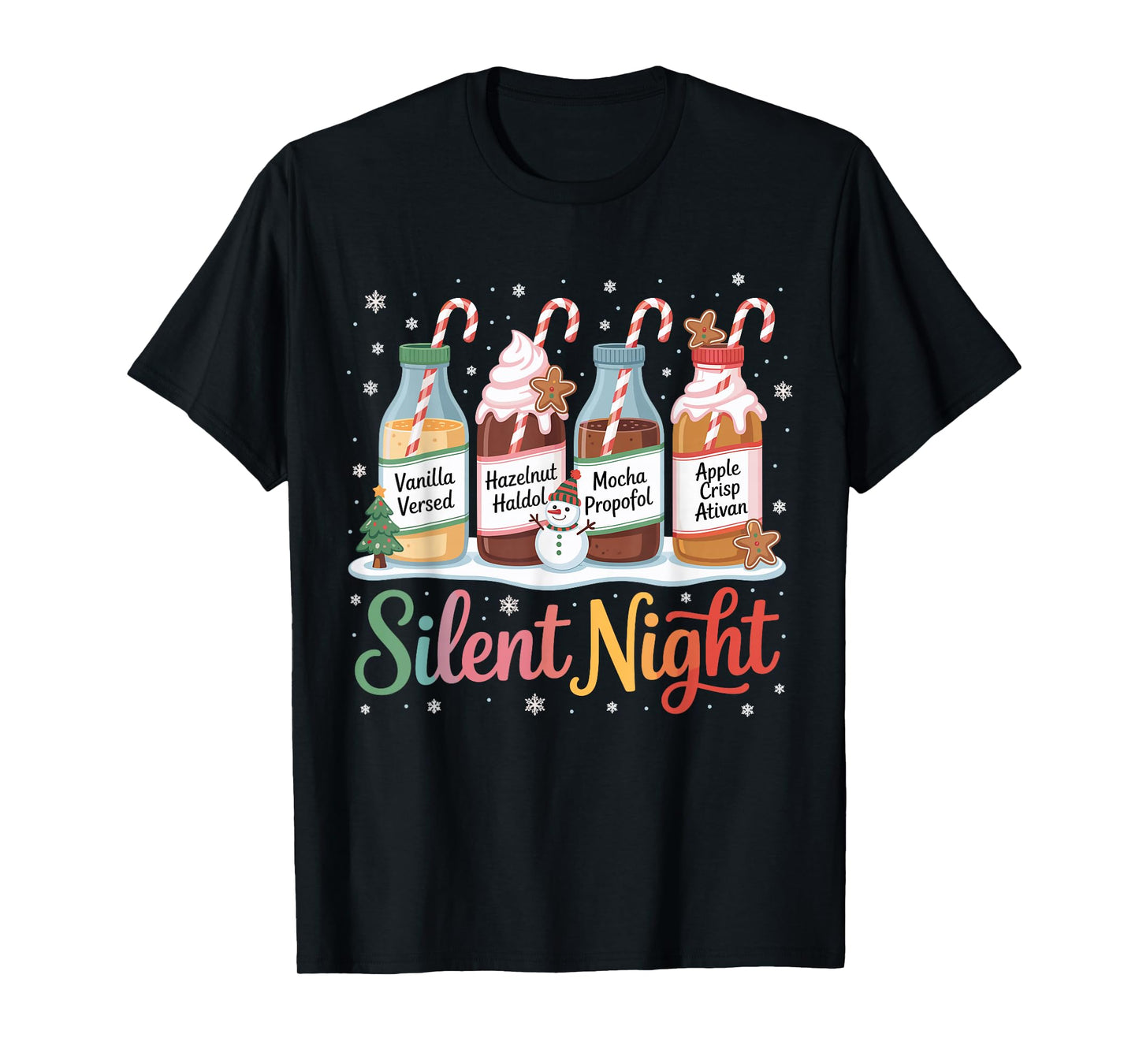 Funny Santa Propofol Silent Night ICU Nurses Merry Christmas T-Shirt