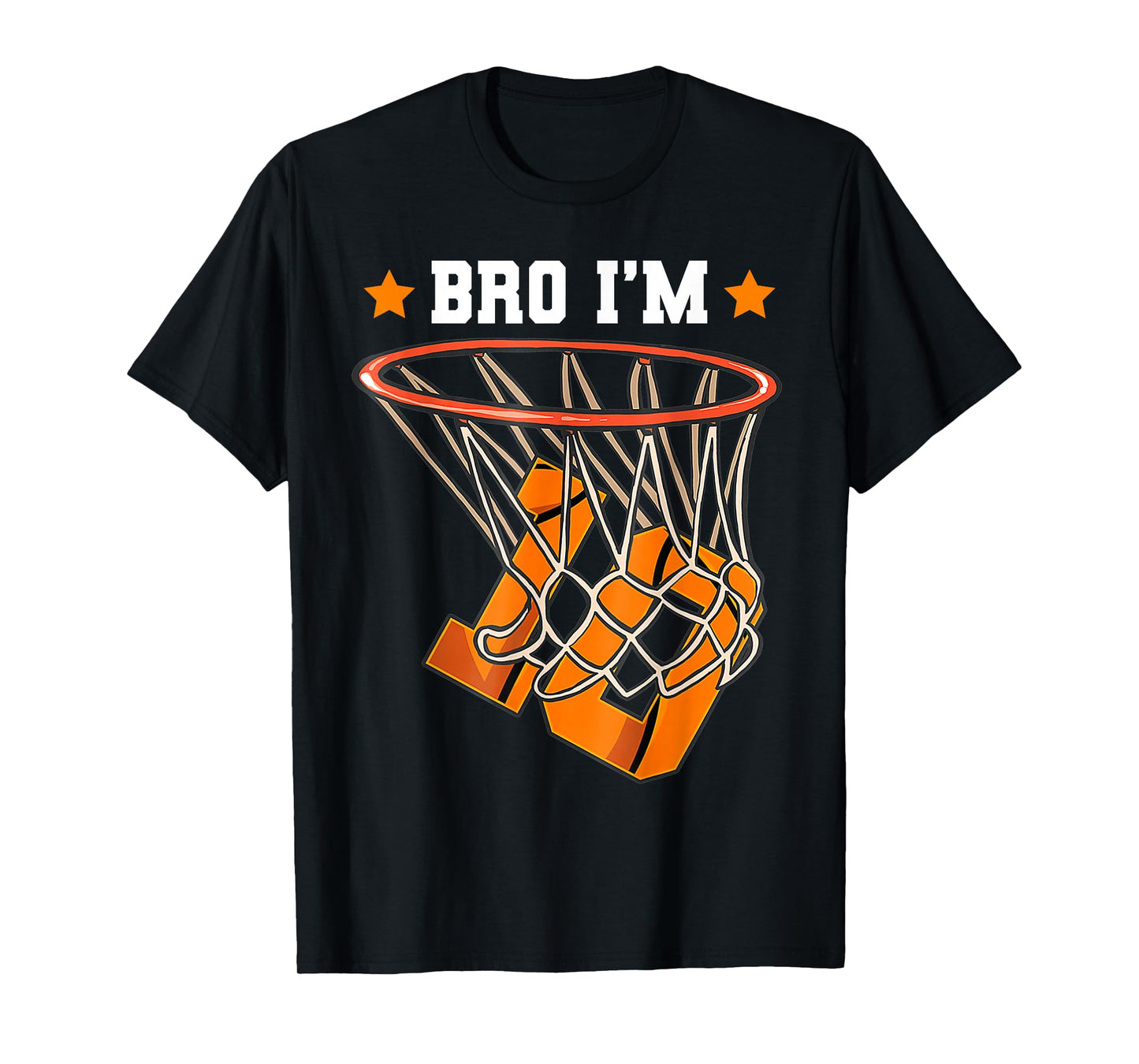 Kids Bro I'm 10 Year Old Basketball 10th Birthday Boy T-Shirt