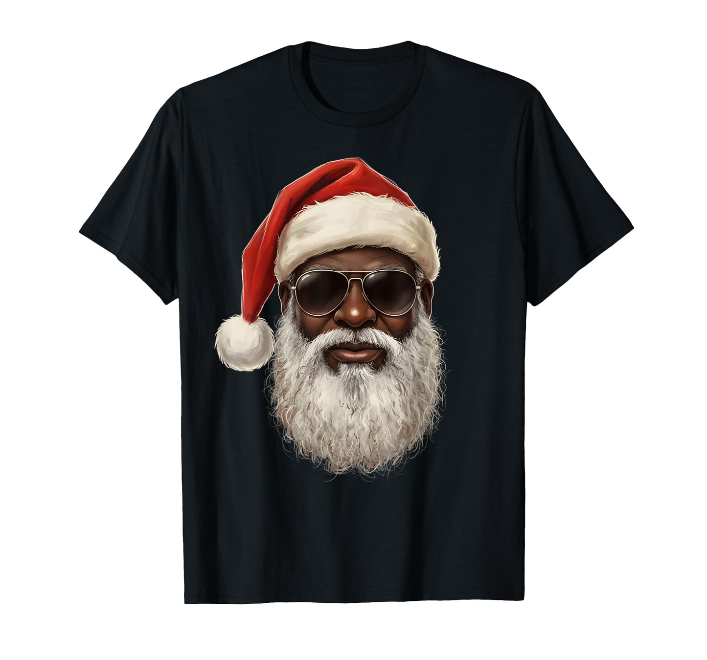 Vintage Cool Black Christmas Santa African Xmas Men Boy Kid T-Shirt