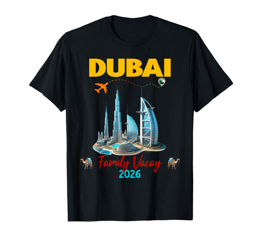 Dubai Family Friends Vacation 2026 Birthday Group T-Shirt