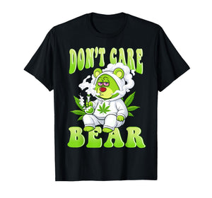 Stoned Bear Smoking Weed Don't Care Marijuana Cannabis 420 T-Shirt