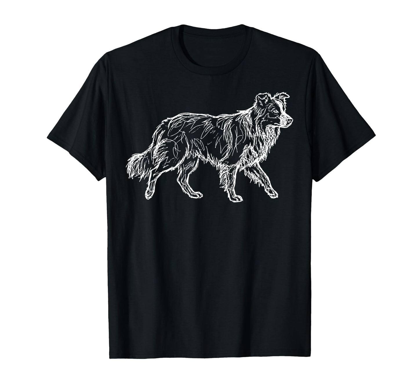 Border Collie Line Art T-Shirt