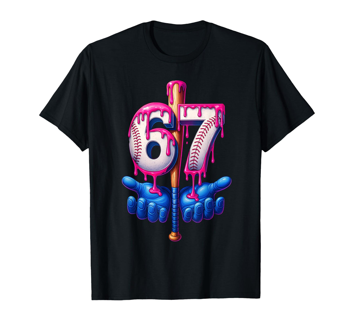 Baseball Drip 6 7 Number 67 Six Seven Meme Mens Boys Kids T-Shirt
