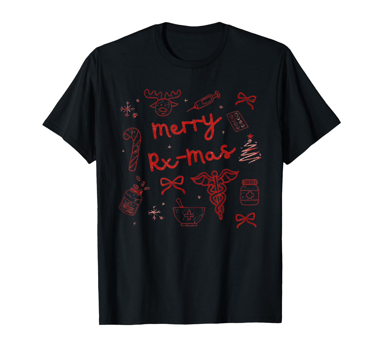 Merry Rx-mas Christmas Pharmacy Pharmacist Sweater Pharm Tec T-Shirt